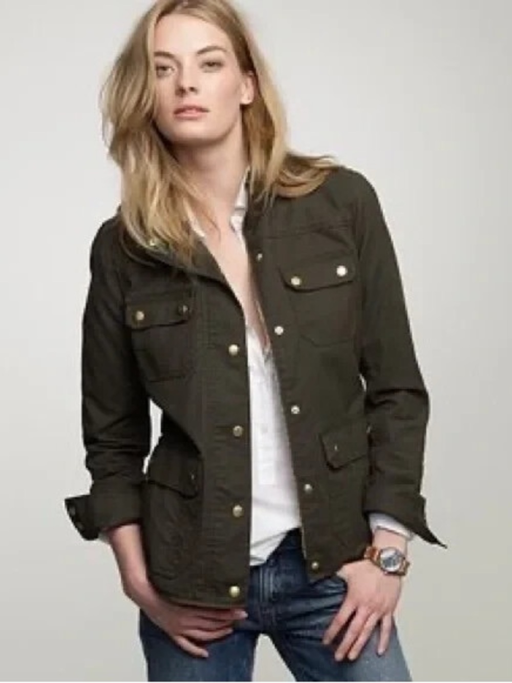 J. Crew Olive Waxed Canvas Barn Jacket in Drab Olive